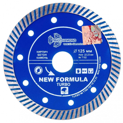 Диск алмазный по бетону и кирпичу Trio-Diamond New Formula  125х22,2мм (T102)