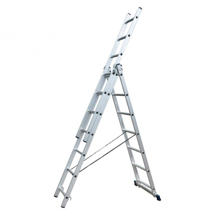 Лестница алюминиевая STAIRS трехсекционная 3x7 ступеней (AL307)