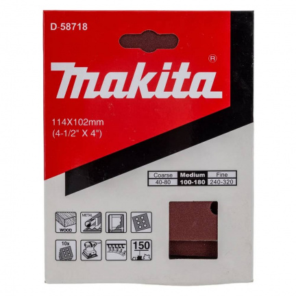 Шлифлист Makita 114х102мм A150 10шт (D-58718)