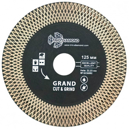 Диск алмазный по керамограниту и керамике Trio-Diamond Grand Cut&Grind 125x22.2мм (GCG002)