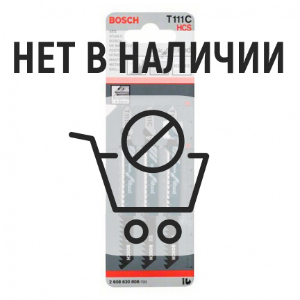 Набор пилок для лобзика по дереву Bosch T111C HCS 100мм 3шт (808)