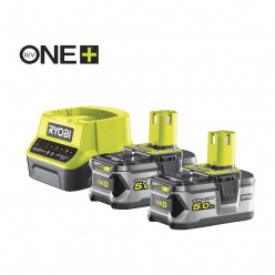 Комплект Ryobi ONE+ Li-Ion 2 аккумулятора 5.0Aч + зарядное устройство RC18120, RC18120-250