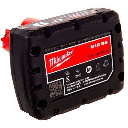 Аккумулятор Milwaukee M12 B6 Li-Ion 12В 6Ач