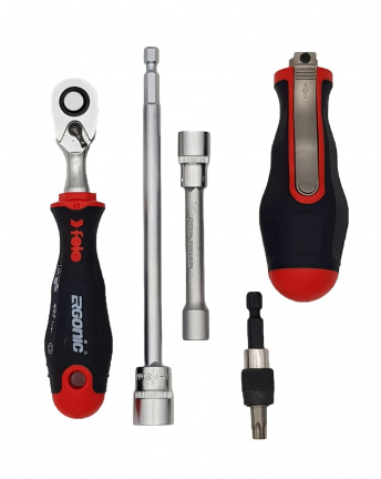 Felo Набор бит SL/PH/Tx/HEX и головок с трещоткой ERGONIC и рукояткой SMART в кейсе, 29 шт 06081506