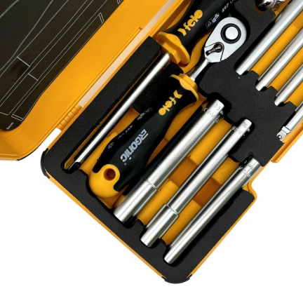 Felo Набор стержней M-TEC с трещоткой и отверткой 1/4" ERGONIC в кейсе, 10 шт 05781006
