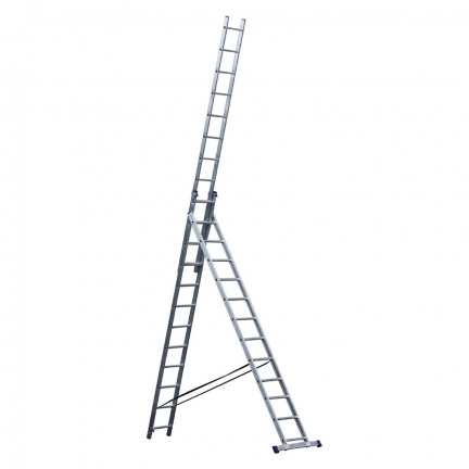 Лестница алюминиевая STAIRS трехсекционная 3x12 ступеней (AL312)