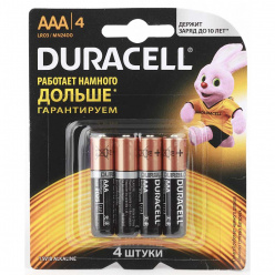 Элемент питания Duracell MN2400/LR03 (AAA) BP4 4шт